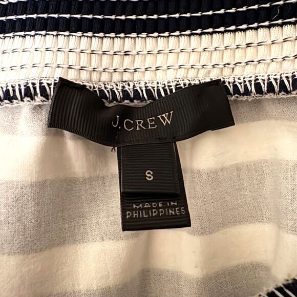 J. Crew Long Sleeve Off Shoulder Top Navy Blue Striped Nautical Size Small - Picture 4 of 5